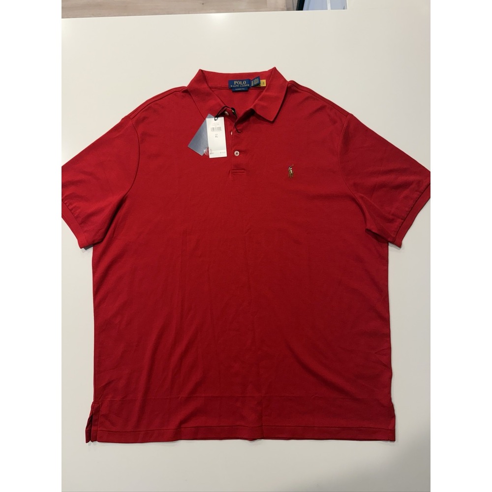 Polo Ralph Lauren Classic Fit Polo Shirt CLASSICSRL Red XL 100% Cotton